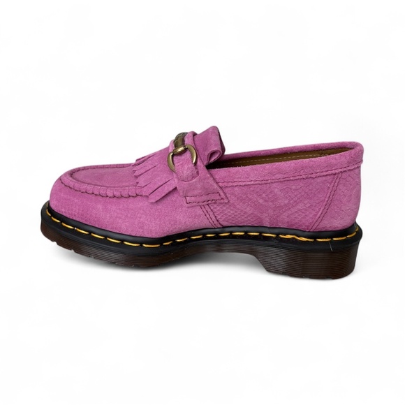 Dr. Martens Adrian Snaffle Thrift Pink Repello Calf Python Embossed Loafers Sz 7 - Picture 9 of 11